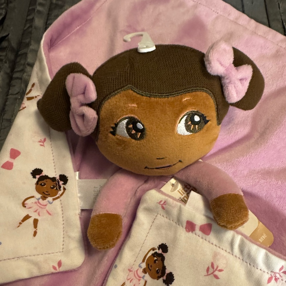🎀🎀Little Muffincakes Doll with Blanket - Brown and Purple